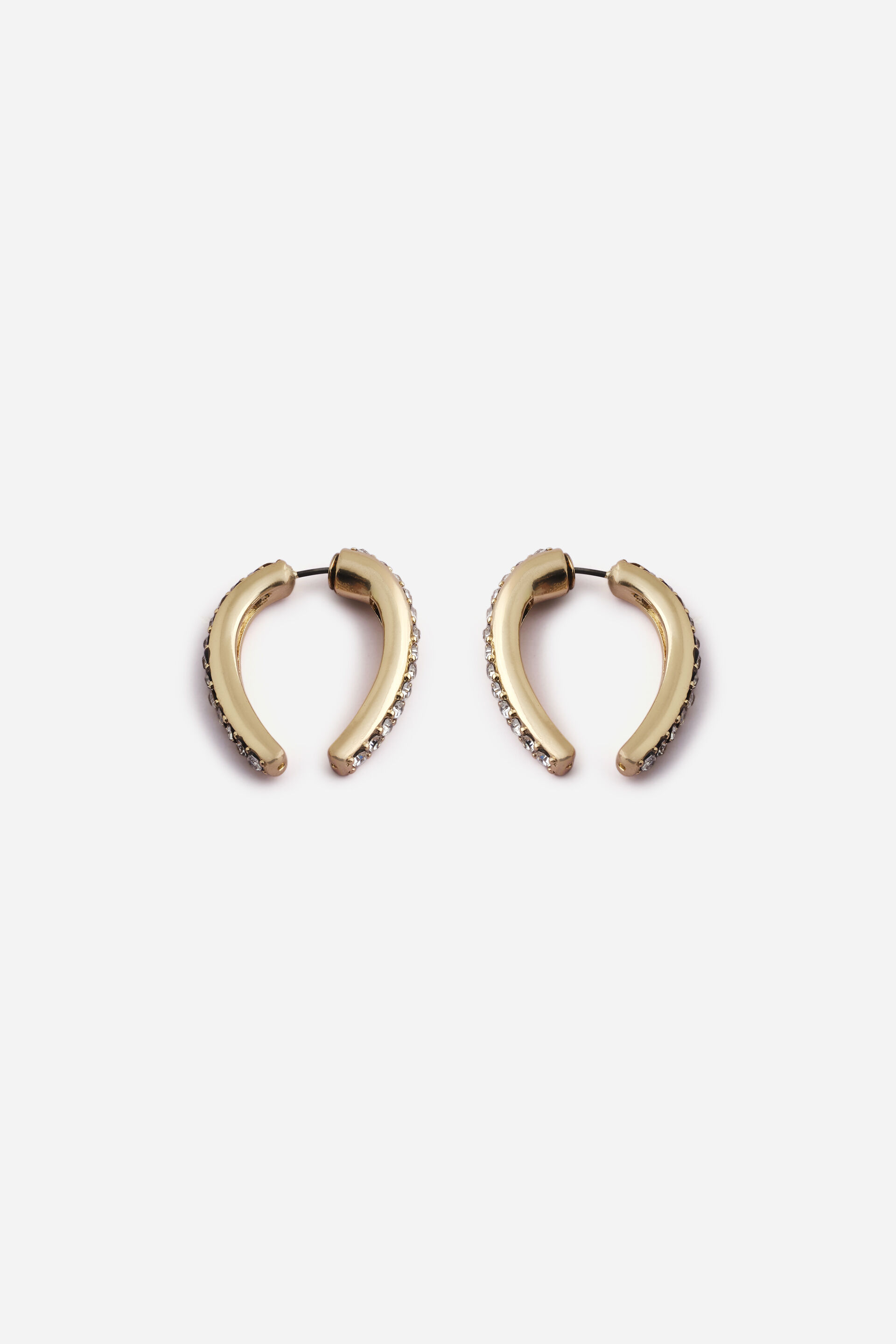 Gold Stone Huggie Earrings, , image 3